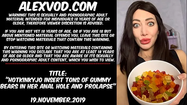 Hot Hotkinkyjo insert tons of gummy bears in her anal hole and prolapse cool Videos