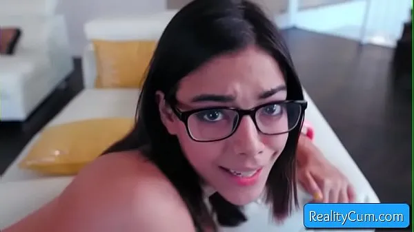 Hot Sexy nerdy brunette slut teen Harmony Wonder get her pussy pounded from behind by huge fat dick cool Videos