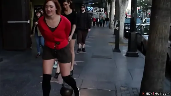 Menő Slave drags bowling ball in public menő videók