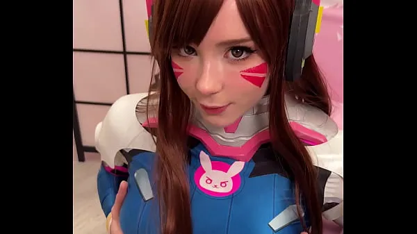 Hot Incredible Busty Beauty in Cosplay D.Va from Overwatch and Deepthroat Cock till Cum on Face cool Videos