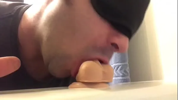 Menő Deepthroating my dildo and then licking up my cum menő videók