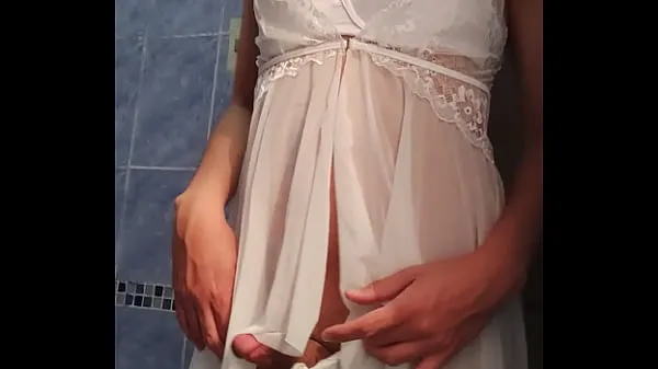 Hot Femboy ends up wearing angelic clothes cool Videos