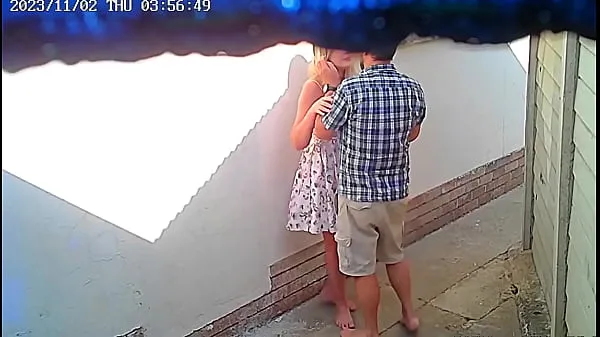 Cctv camera caught couple fucking outside public restaurant Video sejuk panas
